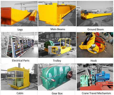 Sarı/Kırmızı Konteyner Gantry Crane Q235B/Q345E Malzemeler Kabı/Kablosuz Kontrol Modu