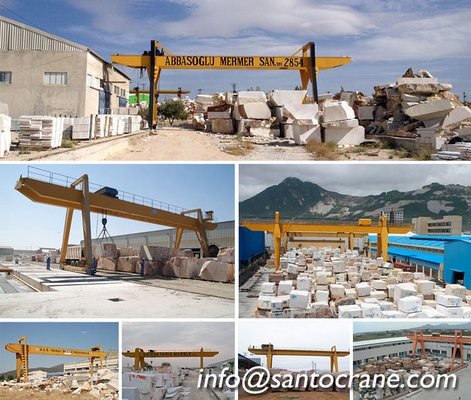 Granit ve Mermer Taş Kaldırma için 80ton Ağır Hizmet Tipi Çift Kirişli Portal Vinçler