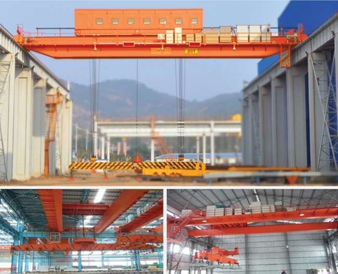 5t-75t kaldırma kapasitesi Çift bantlı yukarı vinç 6m-35m Uzunluk