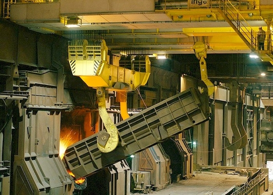 Kabin Kontrollü Çelik Fabrikası Tesisi 32 / 10t Metalurji Çift Kirişli Pota Vinç