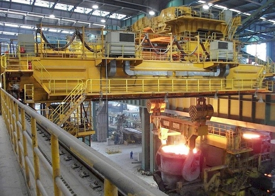 Çelik Fabrikası Pota Metalurjik Çift Kirişli Gezer Köprü Vinç EOT Vinç 75ton