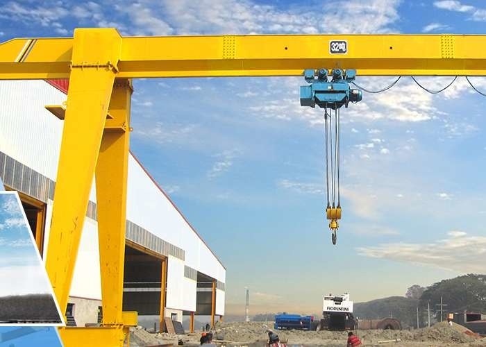 7M-40M Açıklıklı Makas Kiriş Tek Kirişli Portal Vinç 10 Ton Çimento Fabrikası için